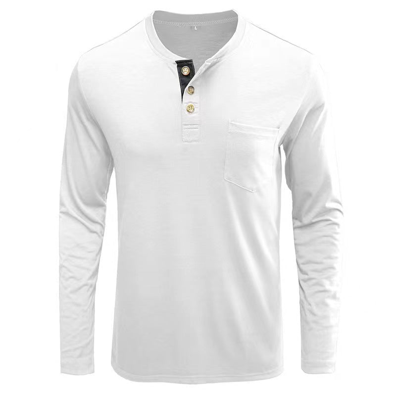 Herren Langarmshirt Knopfleiste Modern Elegant