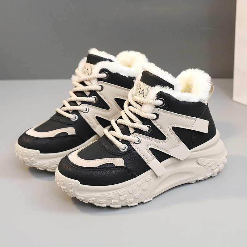 Damen Sneaker High-Top Warm Flauschig Winter