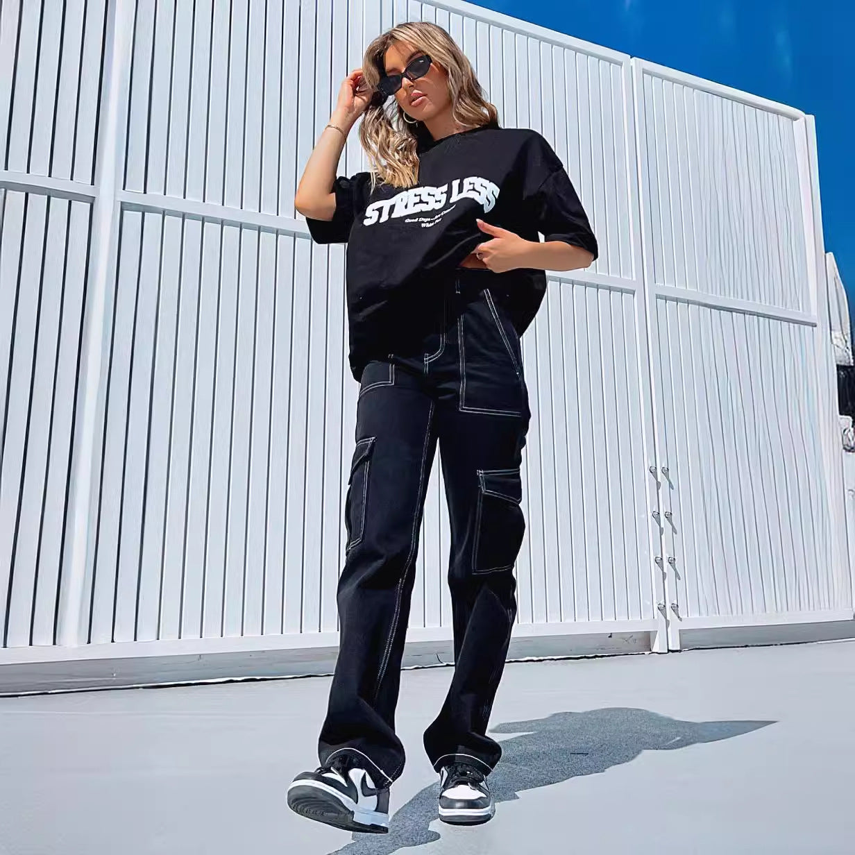 Damen Cargo-Hose Elastisch Praktisch Mit Taschen