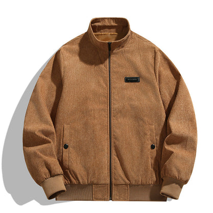 Herren Cordjacke Hochkragen Praktisch Mit Taschen