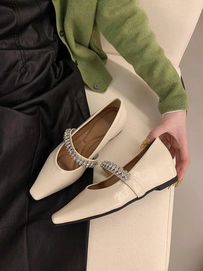 Damen Ballerinas Elegant mit Strasssteinen Schuhe