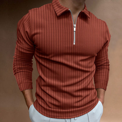 Herren Langarm-T-Shirt mit Reißverschluss Modern Elegant