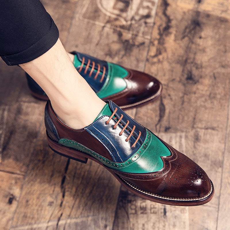 Damen Schuhe Elegante Brogue Leder Schwarz