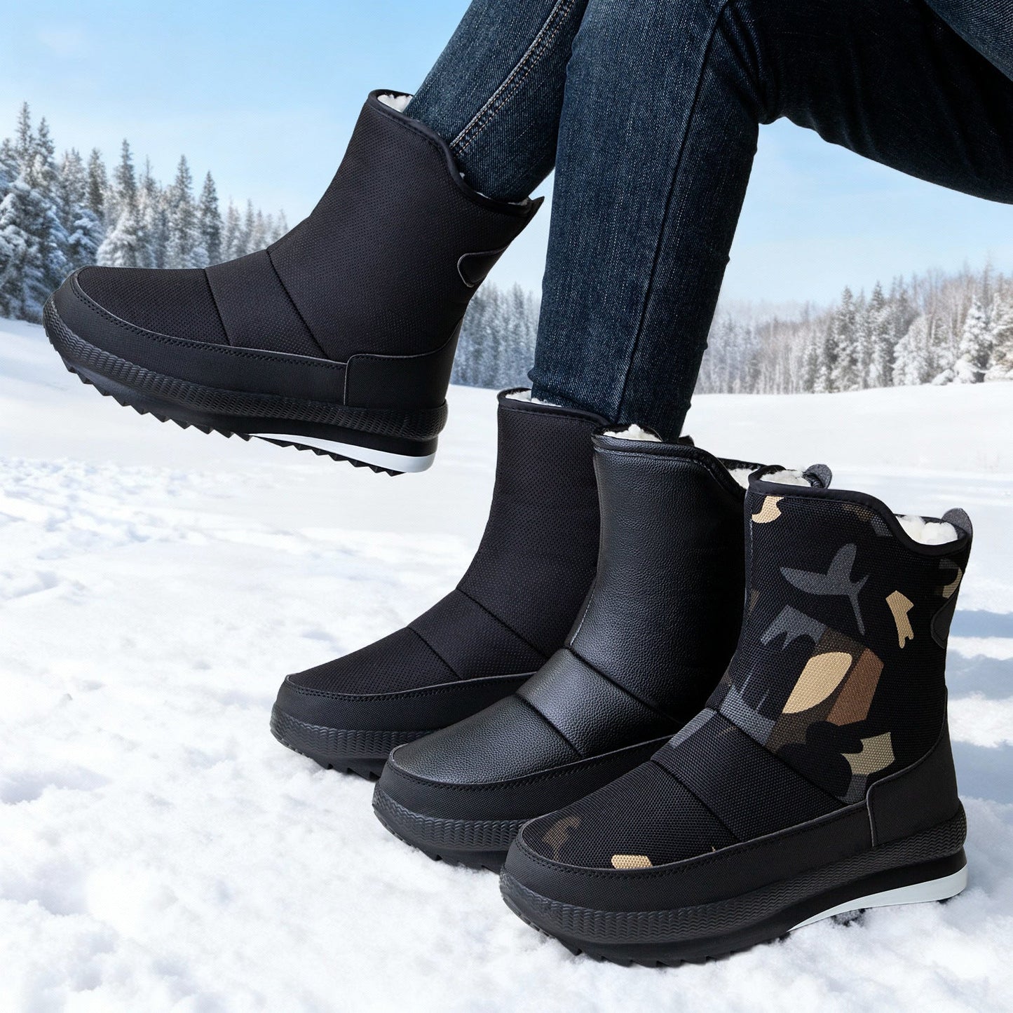 Damen Winterstiefel Isoliert Wasserabweisend Elastisch - BerlinGlamour