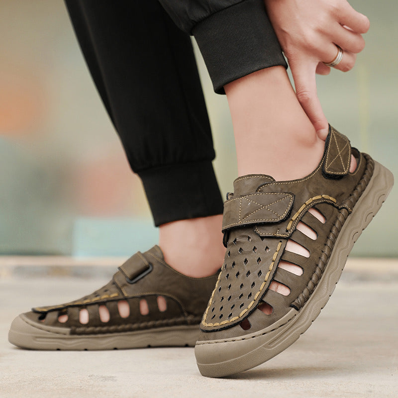 Damen Sandalen Atmungsaktiv Klettverschluss Rutschfest