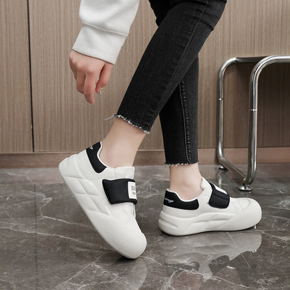 Damen Sneaker Sportlich Klettverschluss Modisch Schwarz