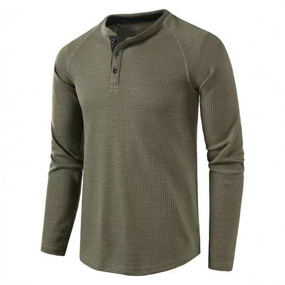 Herren Baumwollshirt Langarm Strukturiert Modern