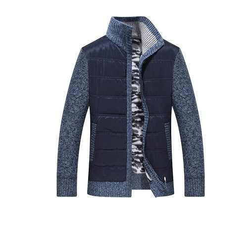 Herren Steppjacke Modern Strickdetails Hochkragen Winter