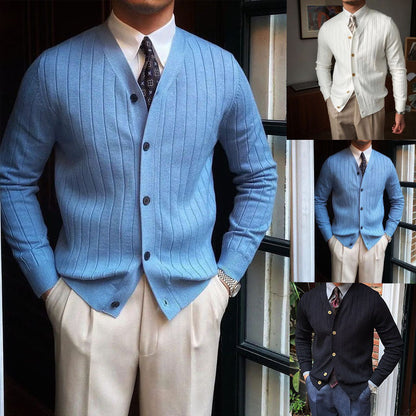 Herren Strickjacke Elegante Slimfit mit Knöpfen - BerlinGlamour
