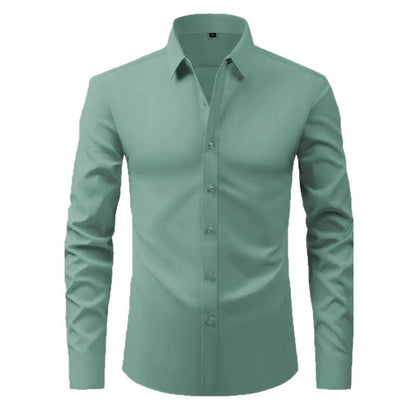 Herren Hemd Langarm Modernes Design Schwarzes Slimfit
