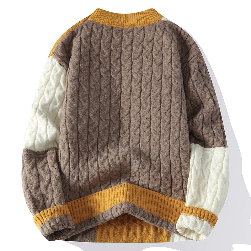 Herren Pullover Kabelstrick Modisch Stilvoll