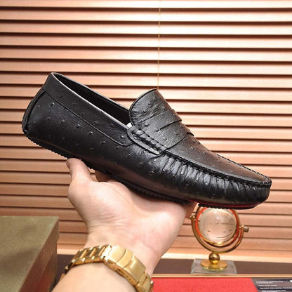 Herren Mokassins Leder Elegant Schuhe Schwarz