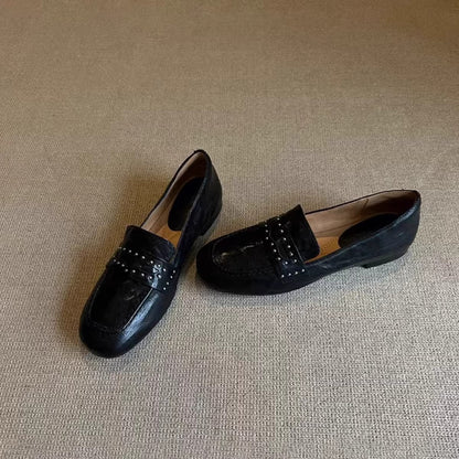 Damen Mokassins Veloursleder Elegant Schnalle