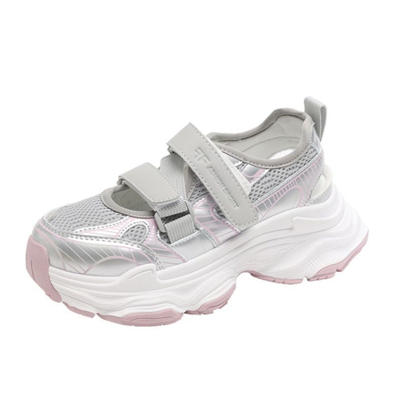 Damen Sneaker Sportlich Klettverschluss Laufsohle