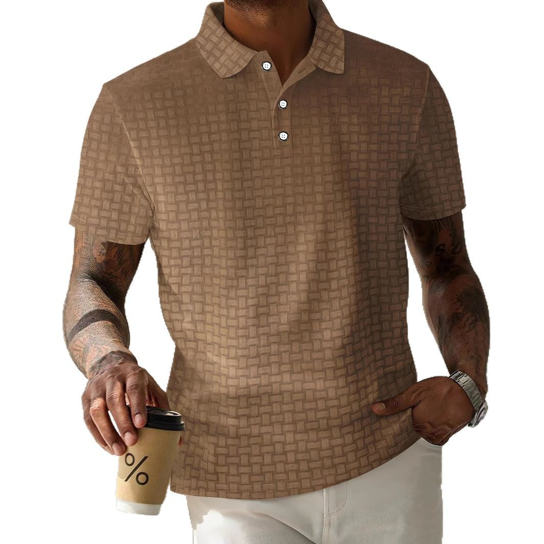 Herren Poloshirt Modern Textur Design Komfort Schnitt