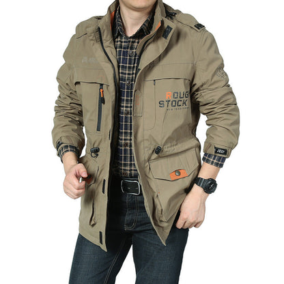 Herren Outdoor-Jacke mit Kapuze und Taschen Wasserabweisend