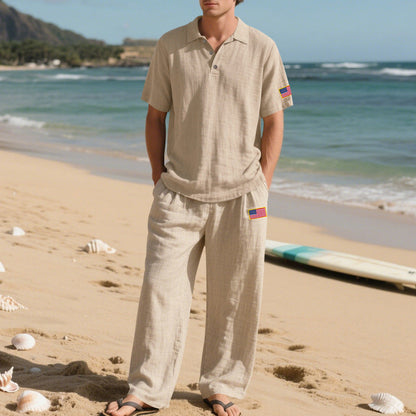 Herren Strandoutfit Leicht Atmungsaktiv Sommer
