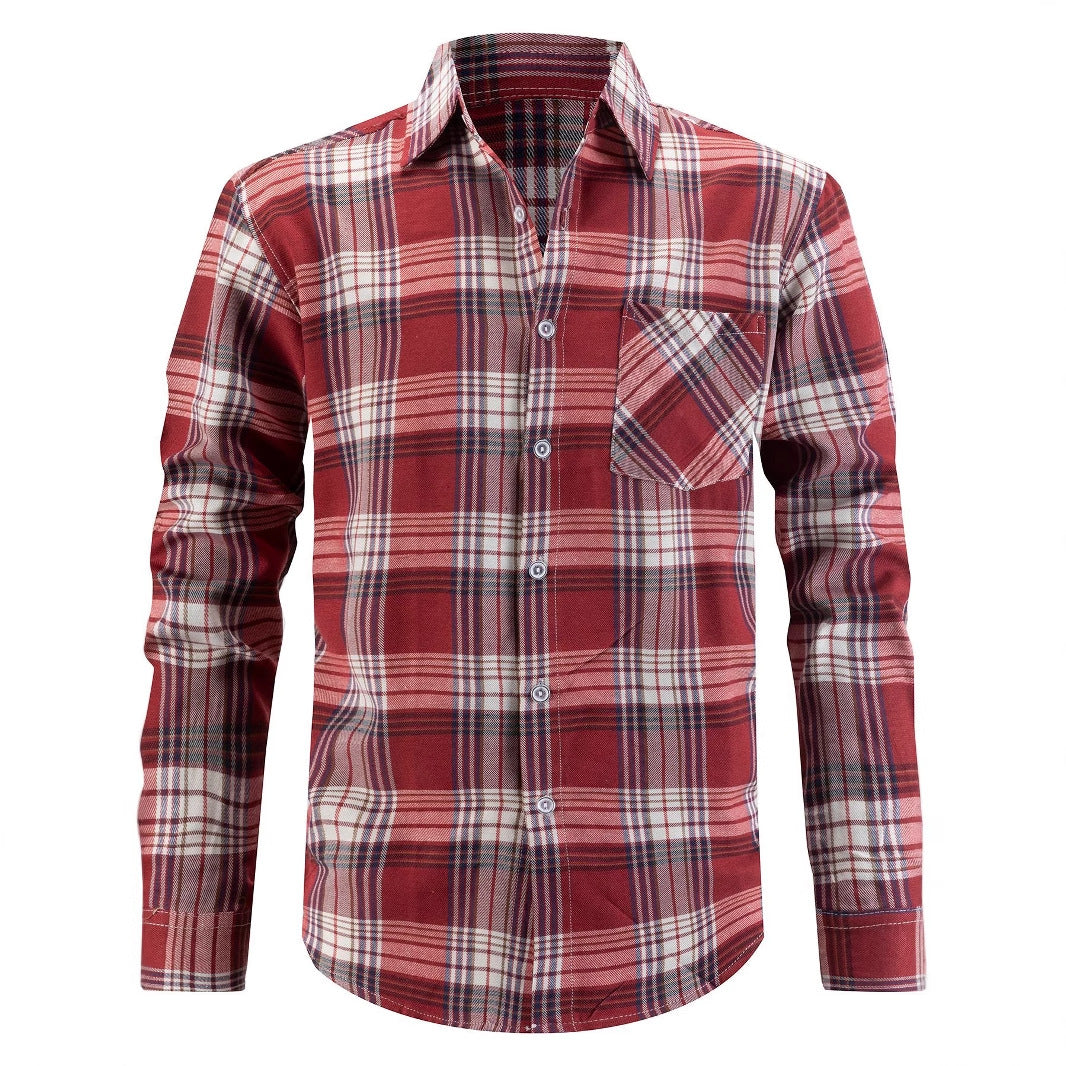 Herren Hemd Langarm Karomuster Modern Berlin Style
