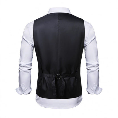 Herren Smokings Weste Elegant Flora Muster Schwarz