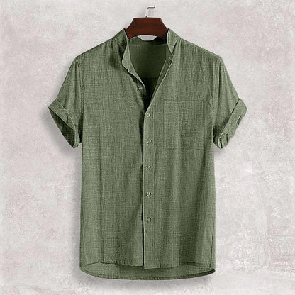 Herren Hemd Kurzarm Stehkragen Modern Berlin - BerlinGlamour