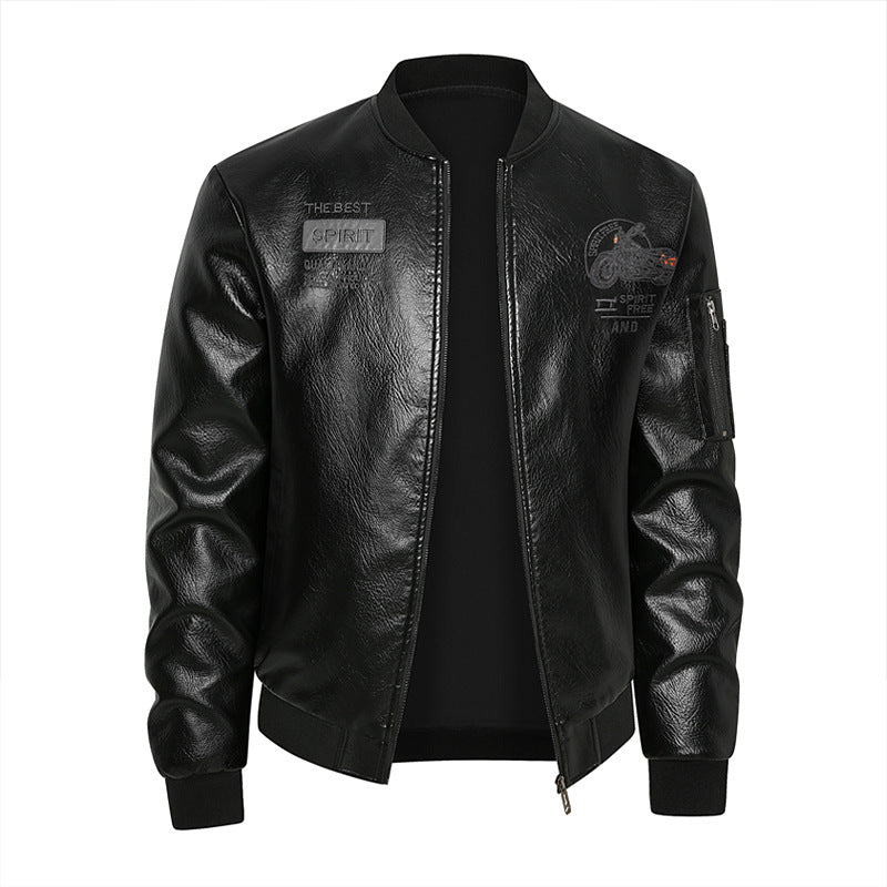 Lederjacke Herren Bikerstyle Vintage Schwarz - BerlinGlamour