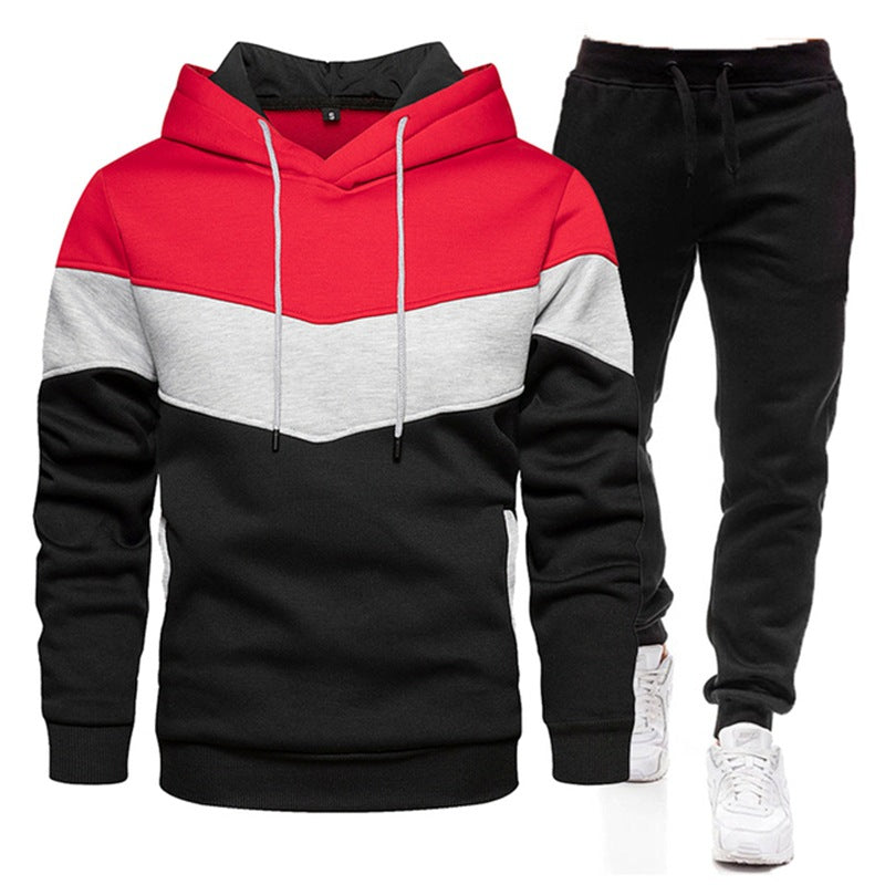 Herren Sportjacke Kapuzenjacke Jogger Style Farbblock