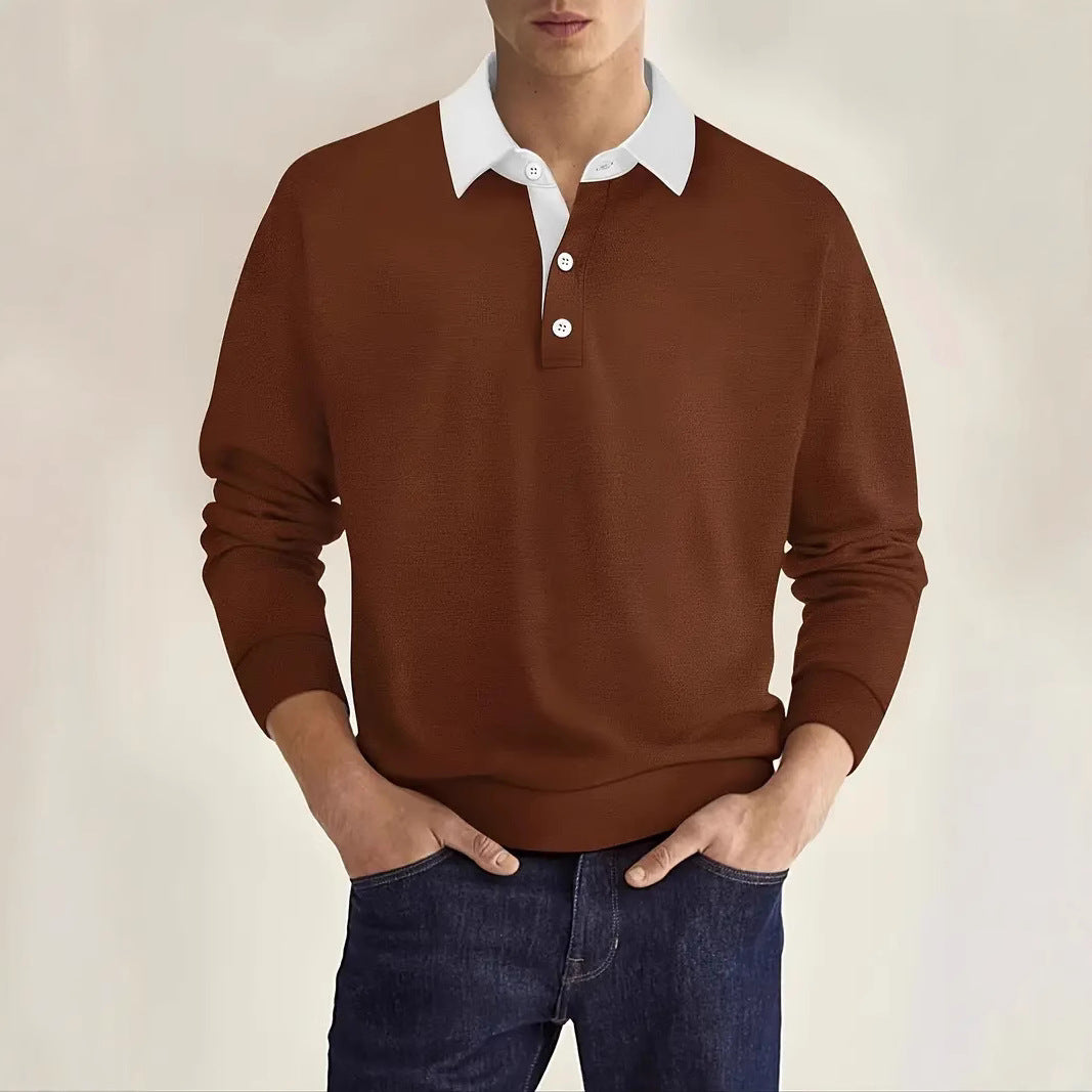 Herren Sweatshirt Lässig Kontrastkragen Modern - BerlinGlamour