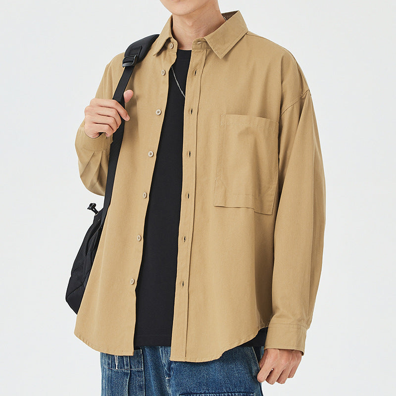 Herren Hemdjacke Lässig Baumwolle mit Brusttasche Modern - BerlinGlamour