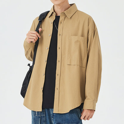 Herren Hemdjacke Lässig Baumwolle mit Brusttasche Modern - BerlinGlamour