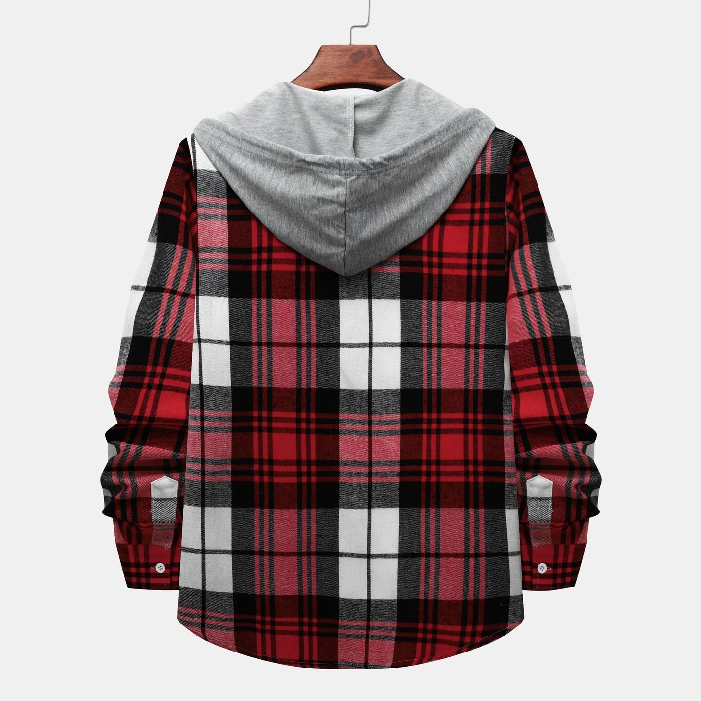 Herren Karohemdjacke Kapuze Modern Schnitt
