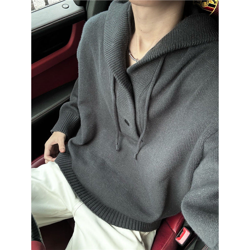 Herren Kapuzenpullover Lässig Strick Warm