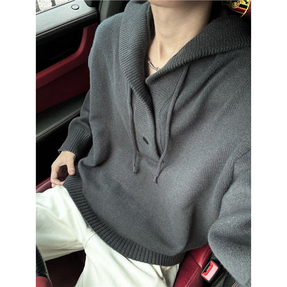 Herren Kapuzenpullover Lässig Strick Warm