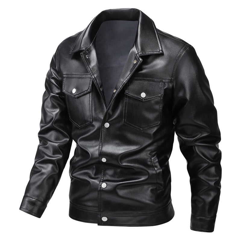 Herren Lederjacke Modern mit Taschen und schmalen Schnitt - BerlinGlamour