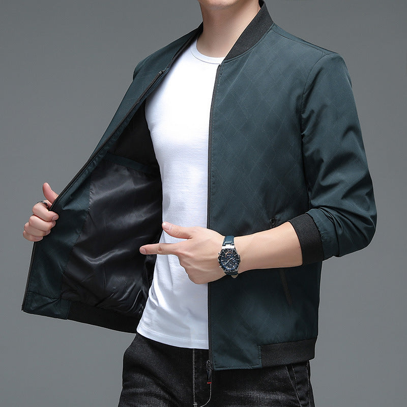 Herren Bomberjacke Modern mit Strukturdesign Schwarz
