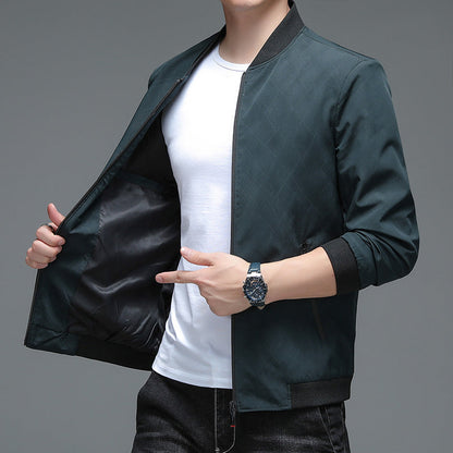 Herren Bomberjacke Modern mit Strukturdesign Schwarz