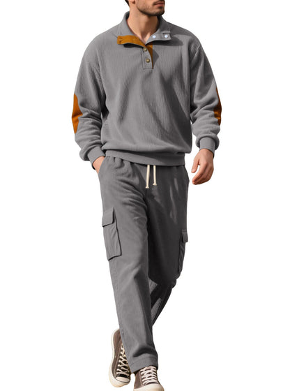 Herren Strickanzug Komfort mit Knöpfen und Taschen Modern