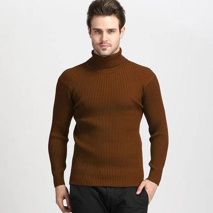 Herren Rollkragenpullover Feinripp aus Merino-Wolle