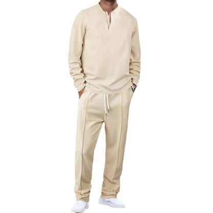Herren Freizeit-Set mit hohem Kragen und Taschen Casual Style