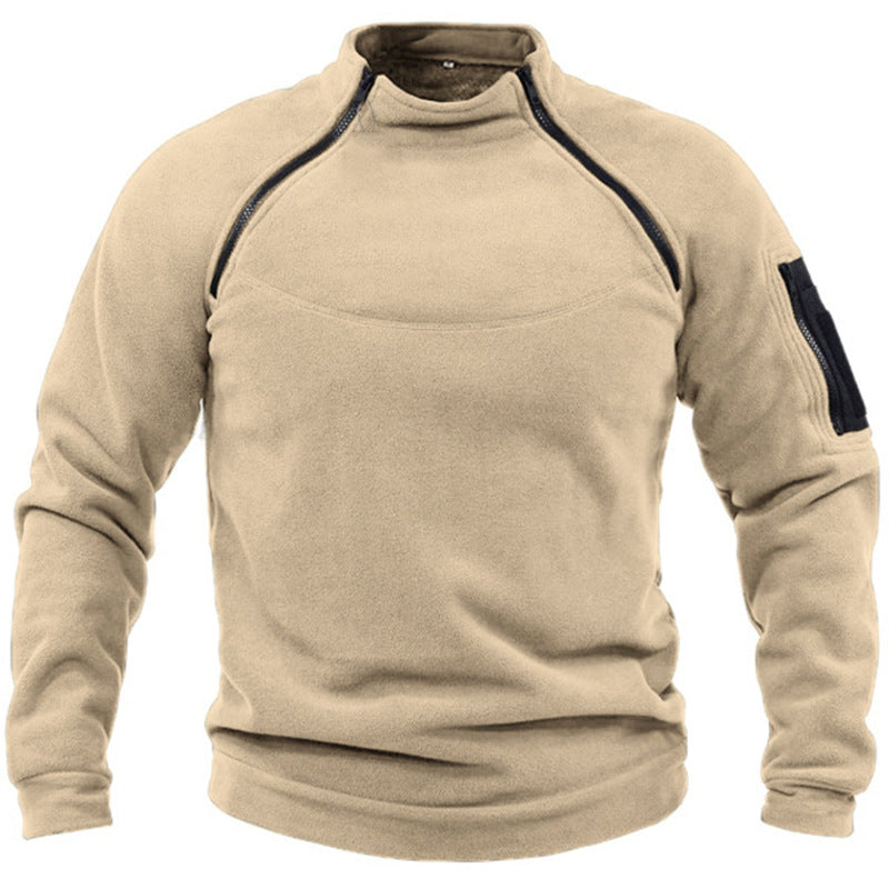 Herren Fleece Pullover Reißverschluss Taschen Warm - BerlinGlamour