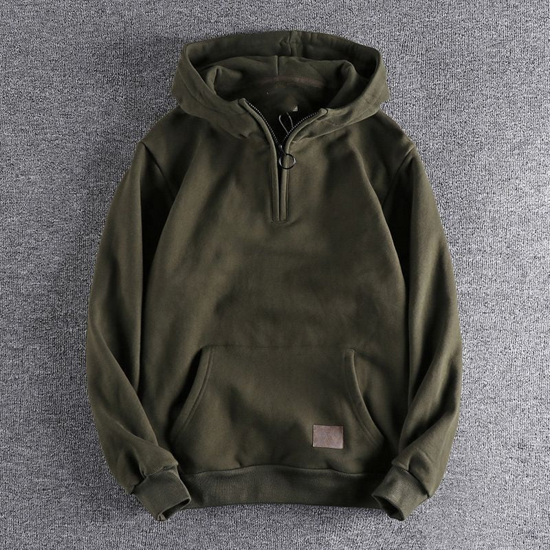 Herren Kapuzenpullover Halbzipp Gemütlich Modern