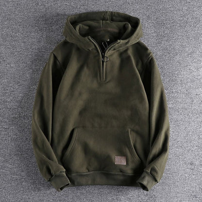 Herren Kapuzenpullover Halbzipp Gemütlich Modern