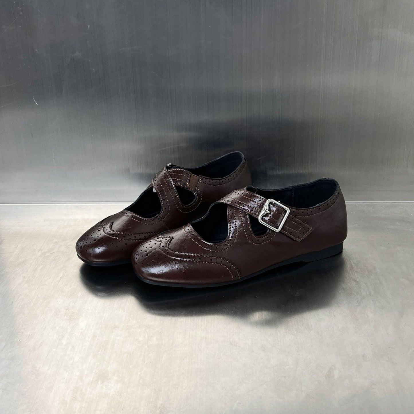 Damen Ballerinas Elegant Schnalle Atmungsaktiv
