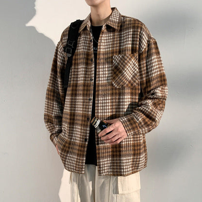 Herren Überhemd Jacke Karo Modern Berlin Style