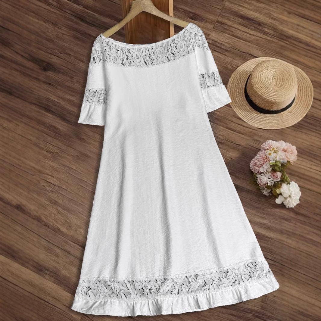 Sommerkleid Damen Leicht Spitzen Detail Modern