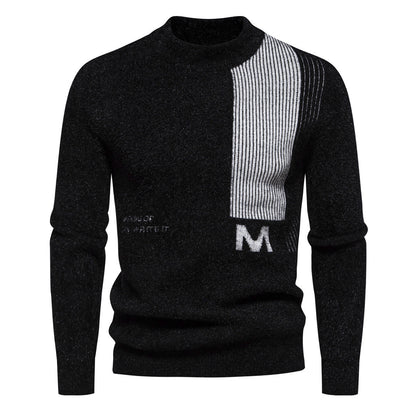 Herren Strickpullover Modern Stehkragen Strukturiert Hochwertig