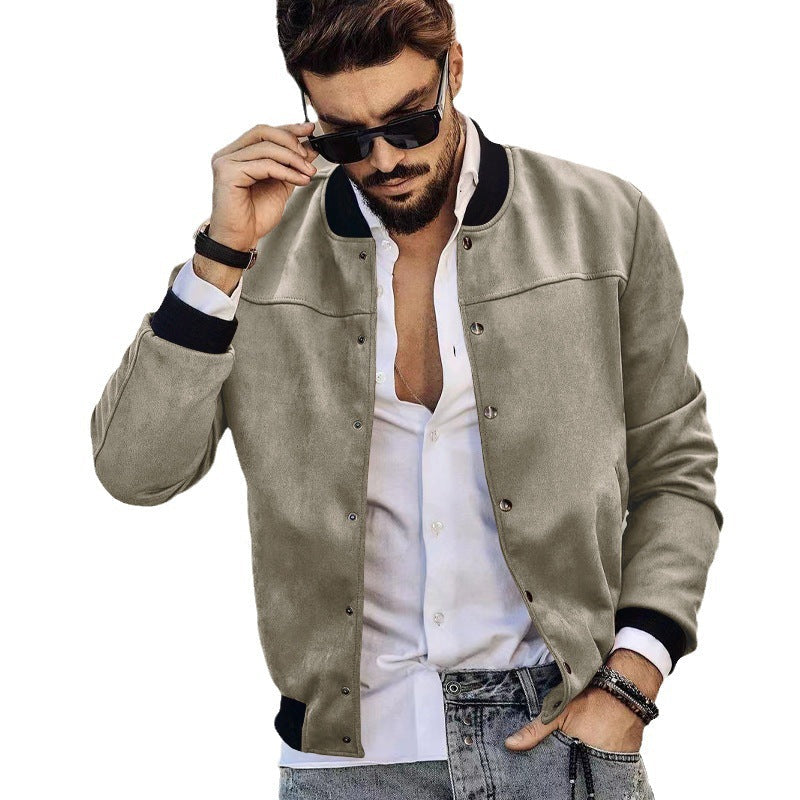 Herren Sportjacke College Style Reißverschlusstaschen Modern