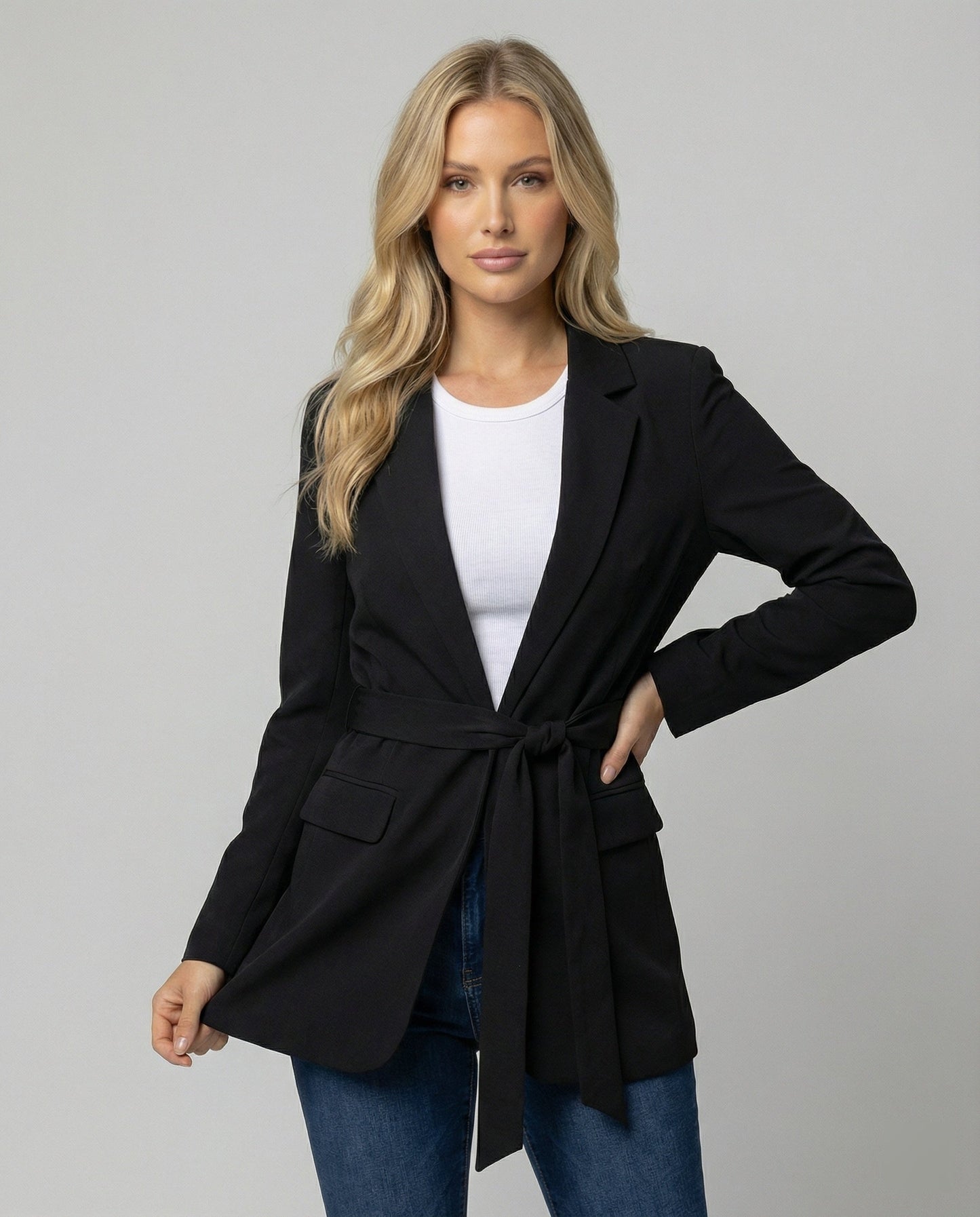 Eleganter Damen Blazer Sportlich Mit Gürtel - BerlinGlamour