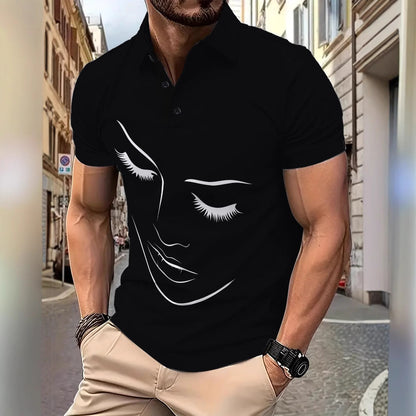 Herren Poloshirt Modern Grafikdruck Berlin Style - BerlinGlamour