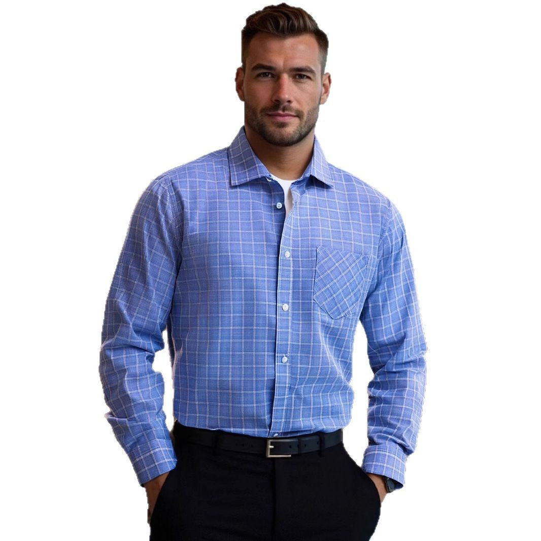 Herren Karohemd Langarm Moderner Schnitt SlimFit
