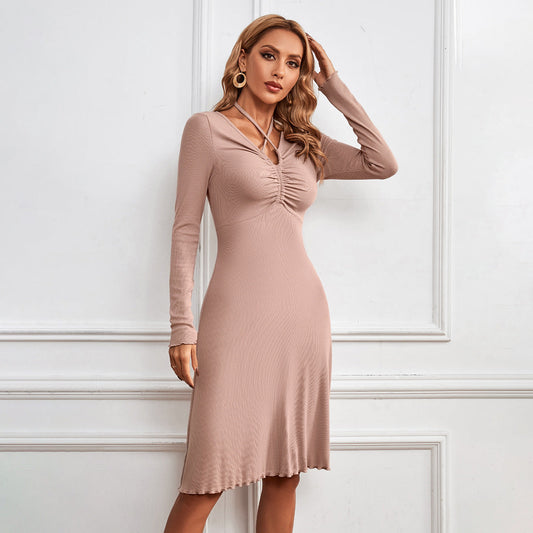 Elegantes A-Linien-Midikleid mit langen Ärmeln von BerlinGlamour